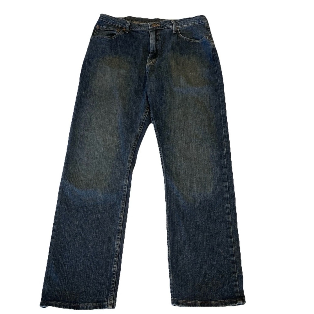 Wrangler 36x32 Relaxed Fit Jeans Flex Stretch Denim Modern Dark Wash